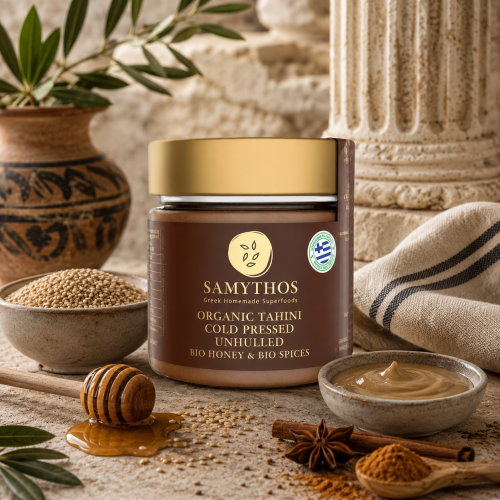 tahini-organiczne-pelnoziarniste-nieluskane-tloczone-na-zimno-z-organicznym-surowym-miodem-i-przyprawami-200-1-delikatesy-smaqu-samythos-qu-foods.png